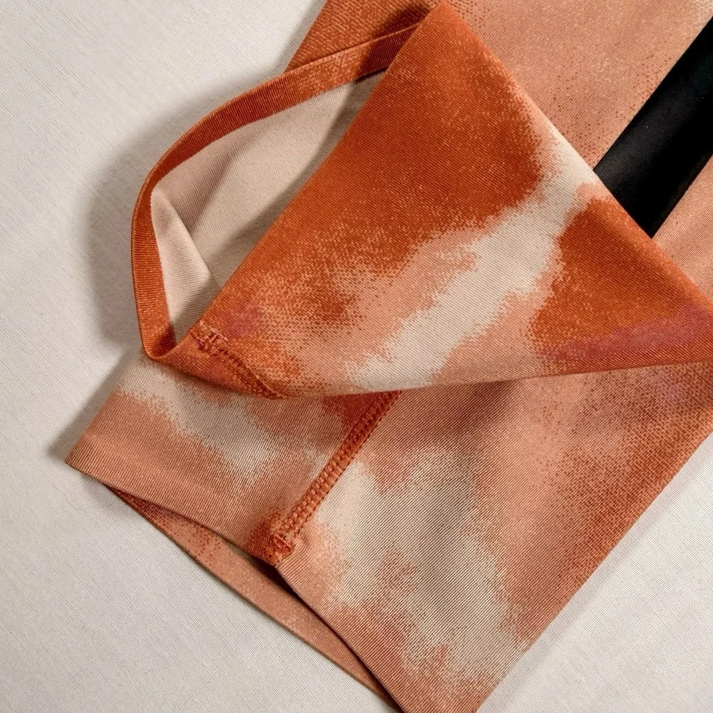 Women's Nike One Luxe Mid-Rise Full Length Orange Tie Dye Leggings Large NWOT